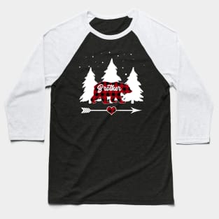 Brother Bear Buffalo Red Plaid Matching Family Christmas Baseball T-Shirt